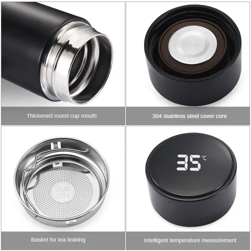 500ML Stainless Steel Thermos Bottle with Digital Temperature Display LED Intelligent Temperature Measurement Cup Vacuum Flask